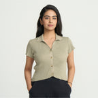 Lounge Collared Crop Top
