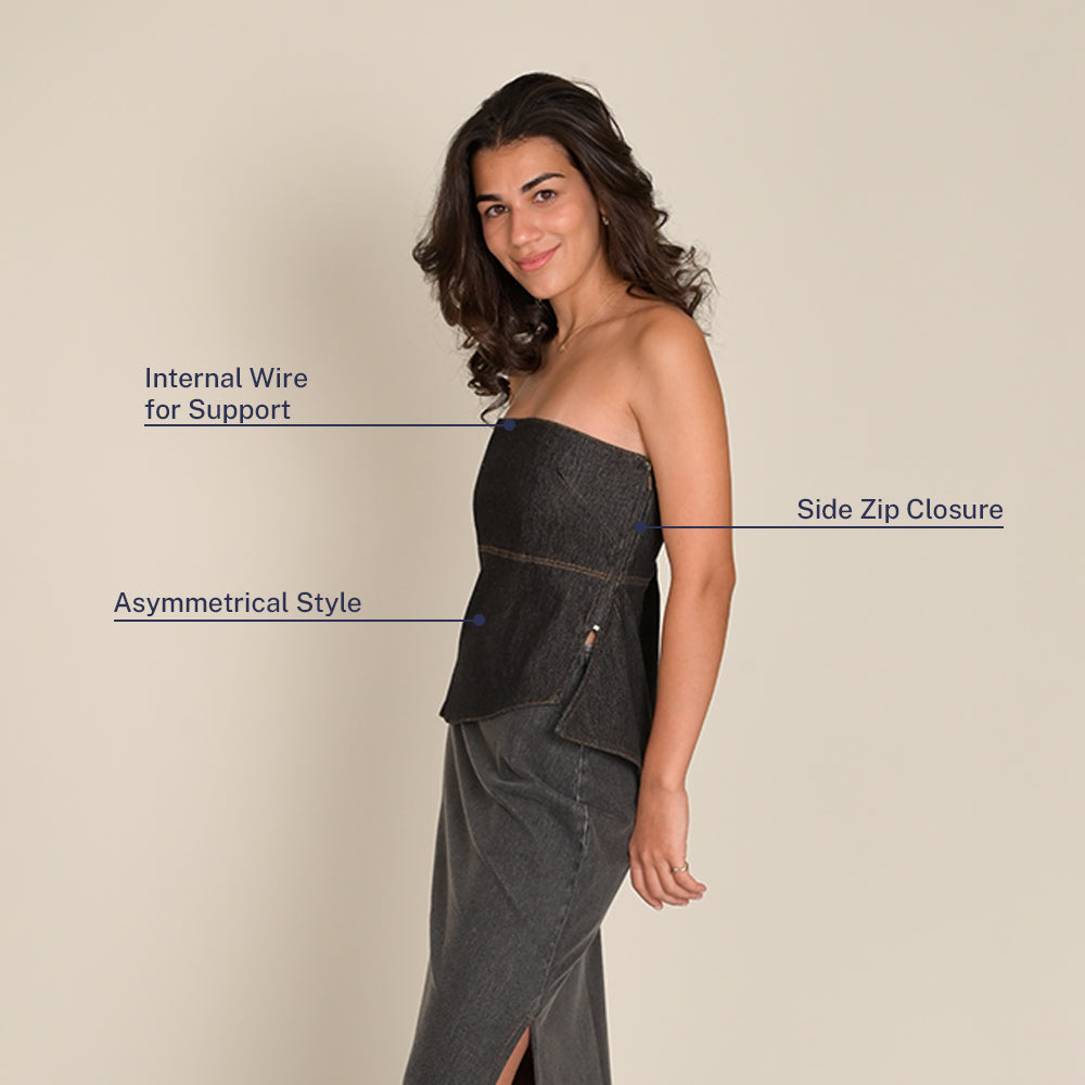 Denim Asymmetric Top (Twill)