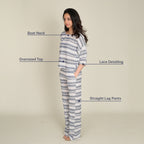 Blue Chevron Co-ord Set