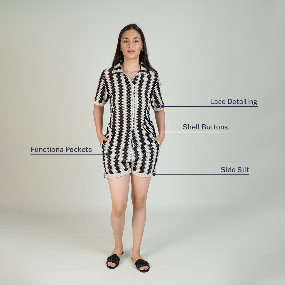 Chevron Co-ord Set ( Shirt and Shorts)