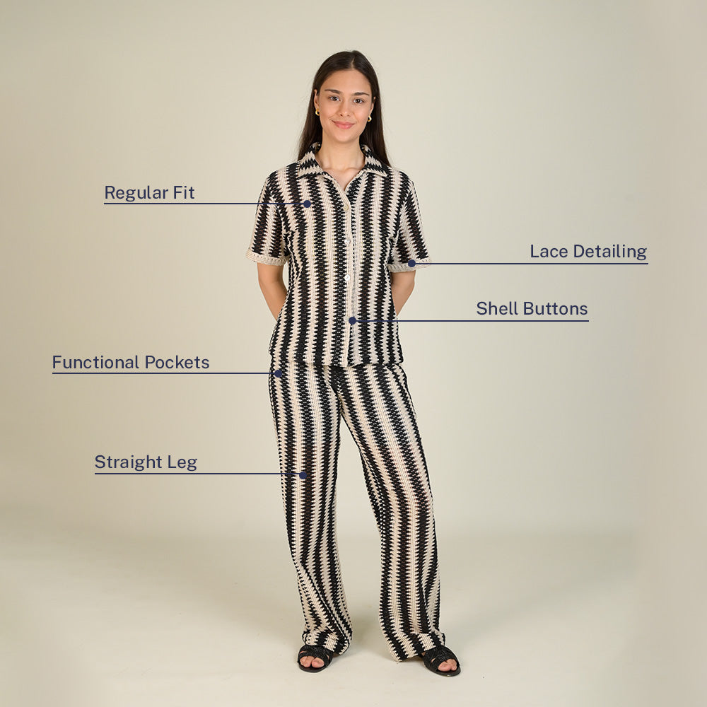 Chevron Co-ord Set ( Shirt and Shorts)