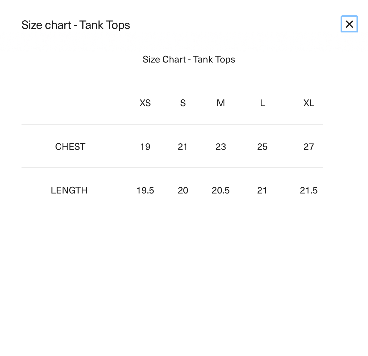 Size Chart