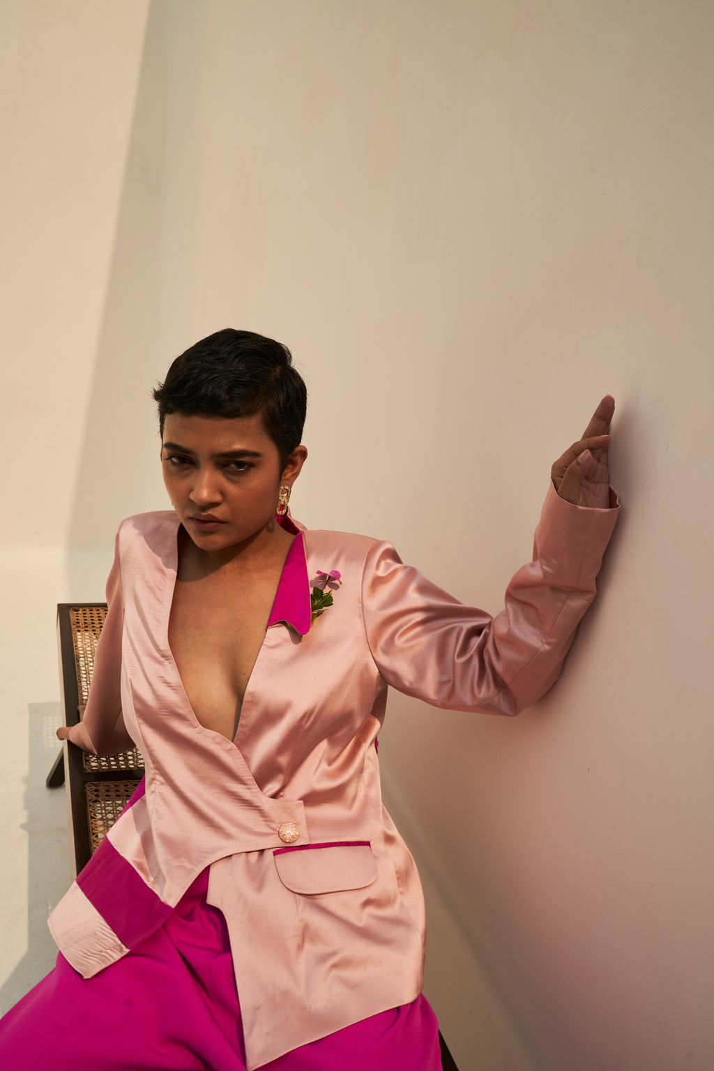 CONSTANIA SATIN BLAZER