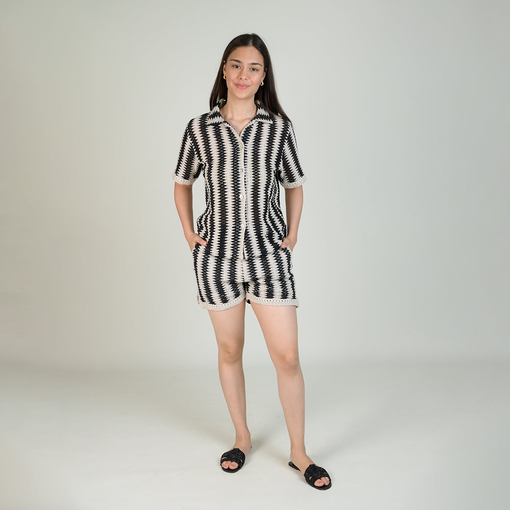 Chevron Co-ord Set ( Shirt and Shorts)
