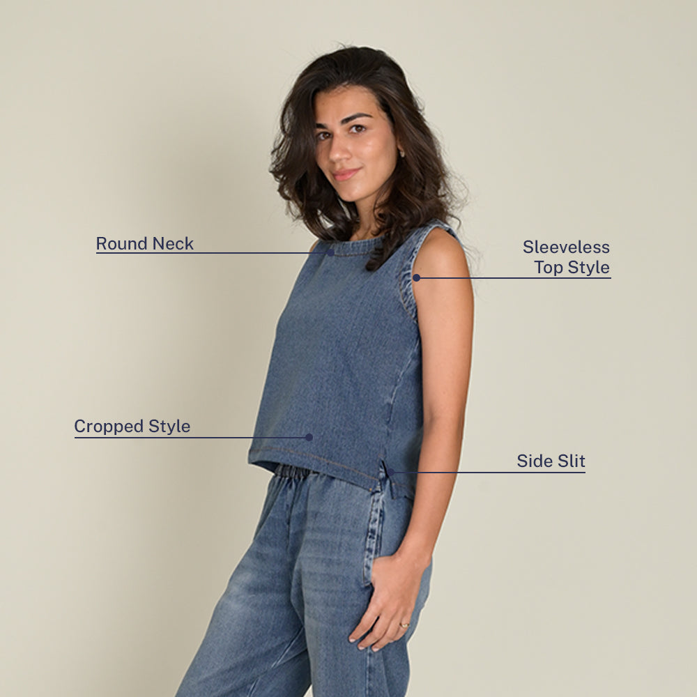 Sleeveless Denim Top (Twill)