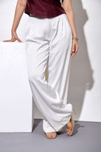 Dusk White Satin Pants