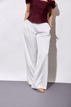 Dusk White Satin Pants