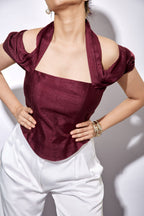 Nightfall Wine Corset Top
